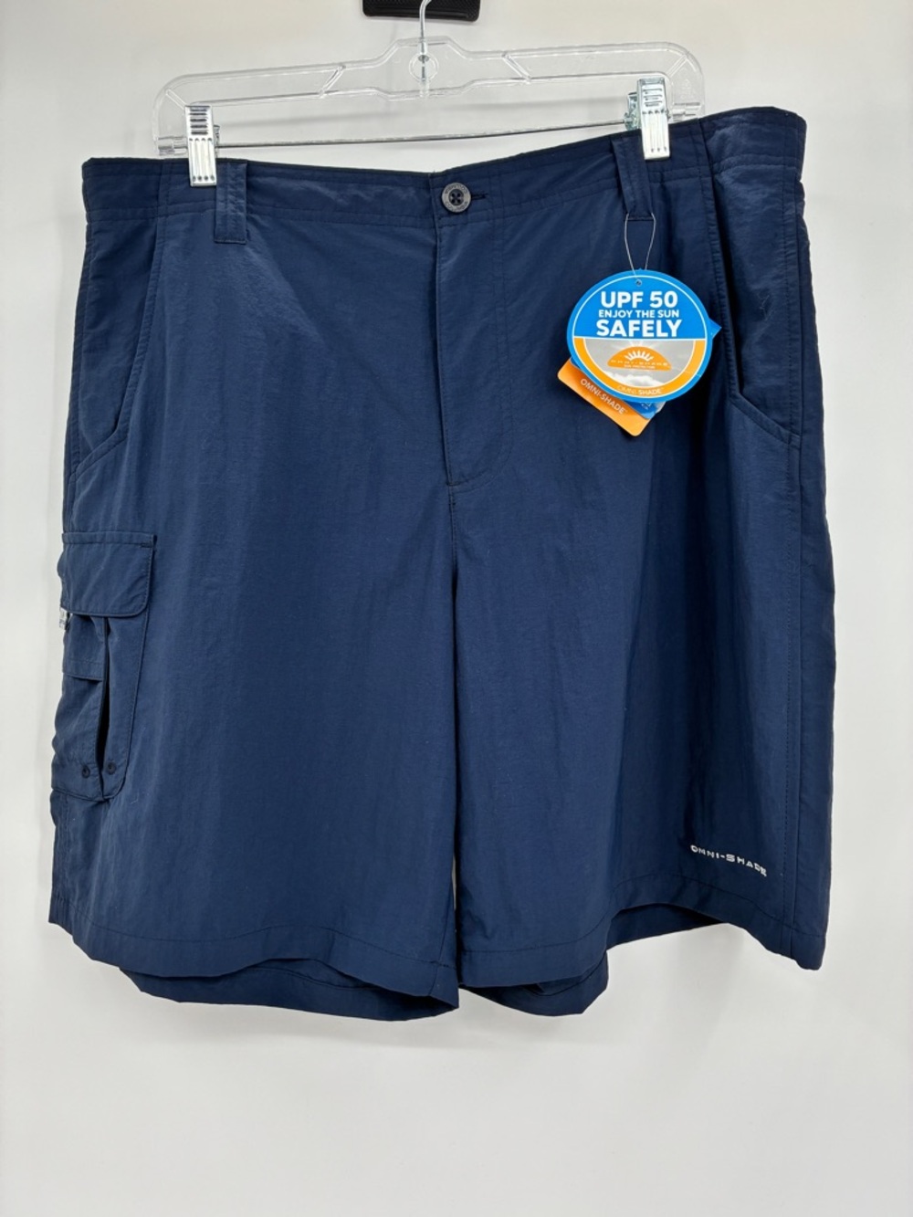 Columbia Men’s PFG Fishing Outdoor Navy Blue Cargo Shorts UPF 50 Large NEW
